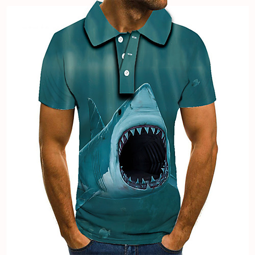 Men's Golf Shirt Tennis Shirt 3D Print Graphic Prints Shark Animal Button-Down Short Sleeve Street Tops Casual Fashion Cool Blue / Sports
Men's Golf Shirt Tennis Shirt 3D Print Graphic Prints Shark Animal Button-Down Short Sleeve Street Tops Casual Fashion Cool Blue / Sports