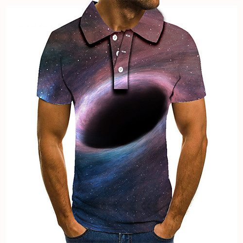 Men's Golf Shirt 3D Print Graphic Prints Interstellar Button-Down Short Sleeve Street Tops Casual Fashion Cool Blue / Sports 
Men's Golf Shirt 3D Print Graphic Prints Interstellar Button-Down Short Sleeve Street Tops Casual Fashion Cool Blue / Sports