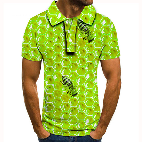 Men's Golf Shirt Tennis Shirt 3D Print Honeycomb Bee Button-Down Short Sleeve Street Tops Casual Fashion Cool Green / Sports
Men's Golf Shirt Tennis Shirt 3D Print Honeycomb Bee Button-Down Short Sleeve Street Tops Casual Fashion Cool Green / Sports