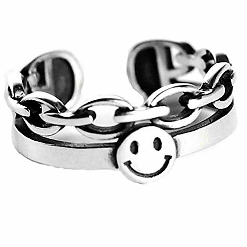 women's statement rings silver vintage band rings smiling face ring band open stainless steel rings smiley wide face adjustable bands for women and girl
women's statement rings silver vintage band rings smiling face ring band open stainless steel rings smiley wide face adjustable bands for women and girl