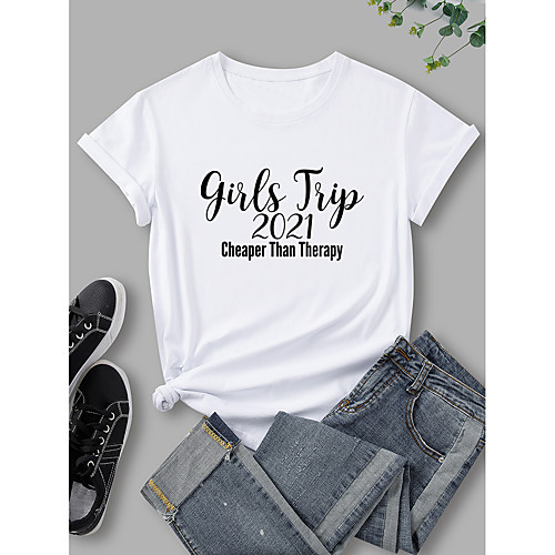 Women's T shirt Graphic Print Round Neck Tops 100% Cotton Basic Basic Top White Black Blue
Women's T shirt Graphic Print Round Neck Tops 100% Cotton Basic Basic Top White Black Blue