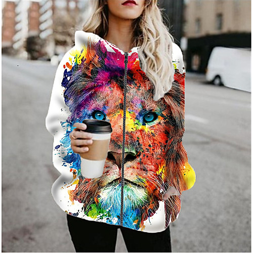 Women's Jacket Daily Fall Spring Regular Coat Regular Fit Casual Jacket Long Sleeve Animal Patterned Print White / Holiday
Women's Jacket Daily Fall Spring Regular Coat Regular Fit Casual Jacket Long Sleeve Animal Patterned Print White / Holiday