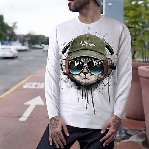 Men's T shirt Shirt 3D Print Graphic Animal Long Sleeve Daily Tops Basic Elegant Round Neck White
Men's T shirt Shirt 3D Print Graphic Animal Long Sleeve Daily Tops Basic Elegant Round Neck White