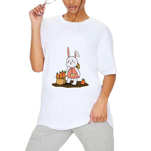 Women's T shirt Cartoon Graphic Animal Print Round Neck Tops 100% Cotton Basic Basic Top White Black
Women's T shirt Cartoon Graphic Animal Print Round Neck Tops 100% Cotton Basic Basic Top White Black