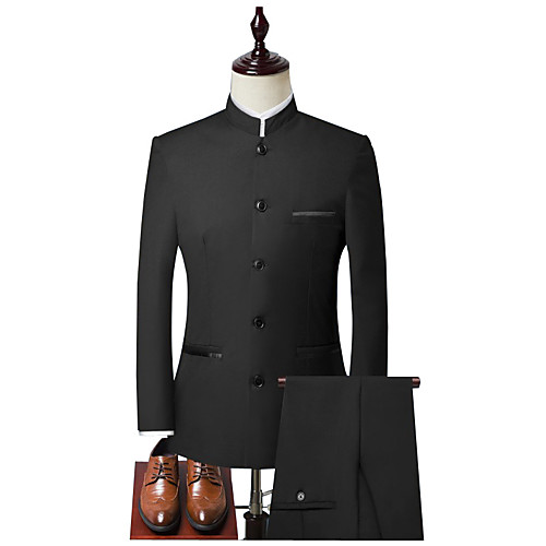 Men's Suits Pants Blazer Waistcoat Business Wedding Guest Solid Colored Single Breasted Regular Fit 65%Polyester 35%Cottton Men's Suit Wine / Black / Navy Blue - Stand Collar
Men's Suits Pants Blazer Waistcoat Business Wedding Guest Solid Colored Single Breasted Regular Fit 65%Polyester 35%Cottton Men's Suit Wine / Black / Navy Blue - Stand Collar