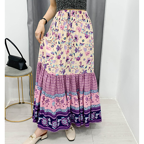 Women's Holiday Casual / Daily Vintage Boho Skirts Floral Graphic Print Purple
Women's Holiday Casual / Daily Vintage Boho Skirts Floral Graphic Print Purple