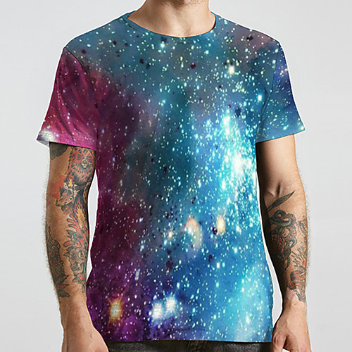 Men's Unisex Tee T shirt 3D Print Galaxy Graphic Prints Plus Size Print Short Sleeve Casual Tops Basic Designer Big and Tall Blue
Men's Unisex Tee T shirt 3D Print Galaxy Graphic Prints Plus Size Print Short Sleeve Casual Tops Basic Designer Big and Tall Blue