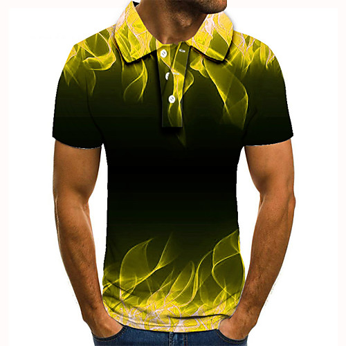 Men's Golf Shirt 3D Print Graphic Prints Geometry Button-Down Short Sleeve Street Tops Casual Fashion Cool Yellow / Sports
Men's Golf Shirt 3D Print Graphic Prints Geometry Button-Down Short Sleeve Street Tops Casual Fashion Cool Yellow / Sports