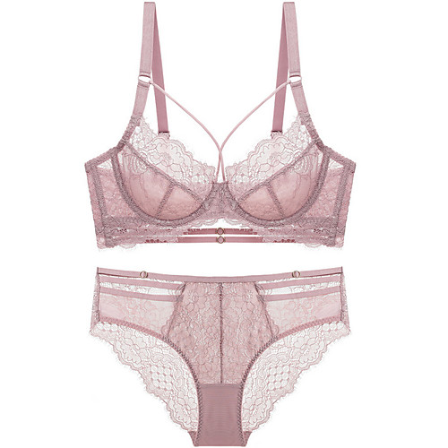 Women's Bra & Panty Set Underwire Bra 3/4 Cup Solid Color Sexy Blushing Pink
Women's Bra & Panty Set Underwire Bra 3/4 Cup Solid Color Sexy Blushing Pink