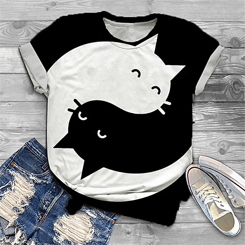 Women's Plus Size Tops T shirt Cat Graphic Animal Print Short Sleeve Crewneck Basic Black Big Size XL XXL 3XL 4XL 5XL / Holiday
Women's Plus Size Tops T shirt Cat Graphic Animal Print Short Sleeve Crewneck Basic Black Big Size XL XXL 3XL 4XL 5XL / Holiday