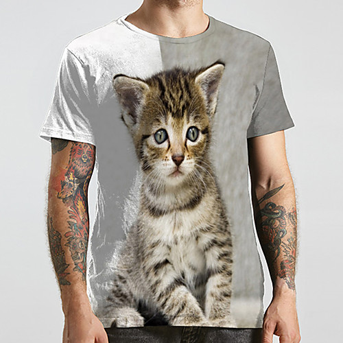 Men's Unisex Tee T shirt 3D Print Cat Graphic Prints Animal Plus Size Print Short Sleeve Casual Tops Fashion Designer Big and Tall Gray
Men's Unisex Tee T shirt 3D Print Cat Graphic Prints Animal Plus Size Print Short Sleeve Casual Tops Fashion Designer Big and Tall Gray