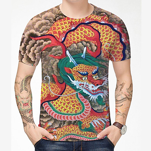 Men's T shirt Shirt 3D Print Dragon Graphic Graphic Prints 3D Print Short Sleeve Daily Tops Chinese Style Casual Round Neck Red Gold Dark Green / Summer
Men's T shirt Shirt 3D Print Dragon Graphic Graphic Prints 3D Print Short Sleeve Daily Tops Chinese Style Casual Round Neck Red Gold Dark Green / Summer