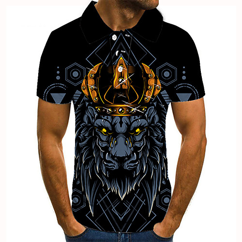 Men's Golf Shirt 3D Print Graphic Prints Lion Animal Button-Down Short Sleeve Street Tops Casual Fashion Cool Black / Sports
Men's Golf Shirt 3D Print Graphic Prints Lion Animal Button-Down Short Sleeve Street Tops Casual Fashion Cool Black / Sports