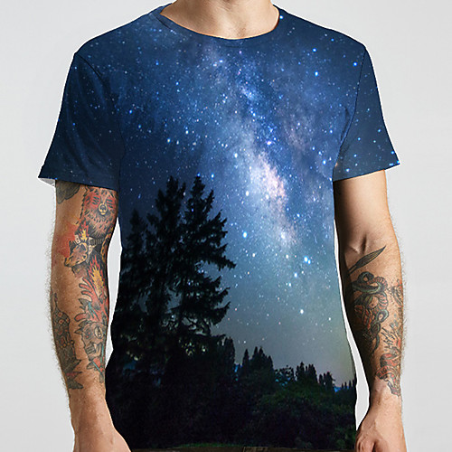 Men's Unisex Tee T shirt 3D Print Galaxy Graphic Prints Plus Size Print Short Sleeve Casual Tops Basic Designer Big and Tall Blue
Men's Unisex Tee T shirt 3D Print Galaxy Graphic Prints Plus Size Print Short Sleeve Casual Tops Basic Designer Big and Tall Blue