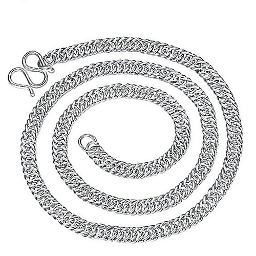 Men's Chain Necklace Beaded Necklace Classic Precious Fashion Copper Silver Plated Silver 50 cm Necklace Jewelry For Christmas Halloween Party Evening Street Gift / Chains
Men's Chain Necklace Beaded Necklace Classic Precious Fashion Copper Silver Plated Silver 50 cm Necklace Jewelry For Christmas Halloween Party Evening Street Gift / Chains