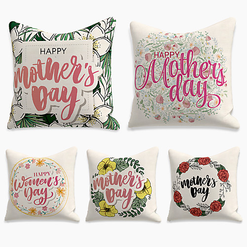 Double Side Mother's Day Cushion Cover 5PC Faux Linen Soft Decorative Square Throw Pillow Cover Cushion Case Pillowcase for Sofa Bedroom 45 x 45 cm (18 x 18 Inch) Superior Quality Machine Washable
Double Side Mother's Day Cushion Cover 5PC Faux Linen Soft Decorative Square Throw Pillow Cover Cushion Case Pillowcase for Sofa Bedroom 45 x 45 cm (18 x 18 Inch) Superior Quality Machine Washable