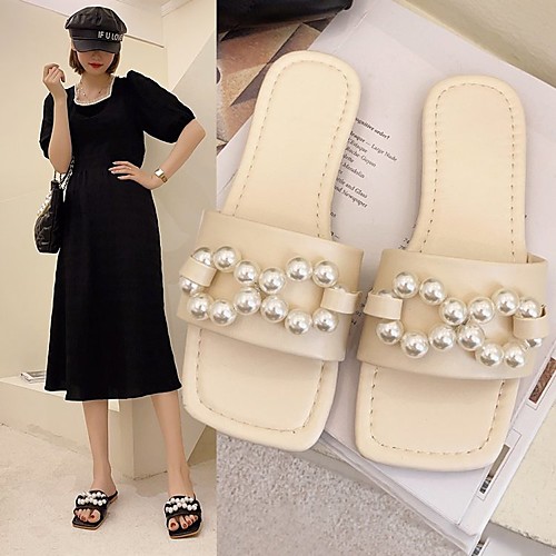 Women's Flats Outdoor Slippers Flat Heel Square Toe PU Solid Colored White Black Beige
Women's Flats Outdoor Slippers Flat Heel Square Toe PU Solid Colored White Black Beige