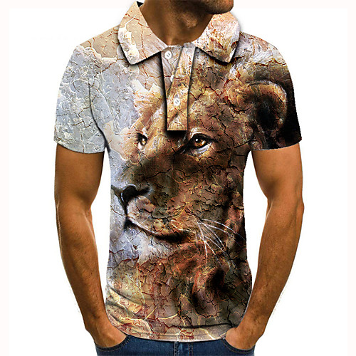 Men's Golf Shirt Tennis Shirt 3D Print Graphic Prints Lion Animal Button-Down Short Sleeve Street Tops Casual Fashion Cool Gray / Sports
Men's Golf Shirt Tennis Shirt 3D Print Graphic Prints Lion Animal Button-Down Short Sleeve Street Tops Casual Fashion Cool Gray / Sports