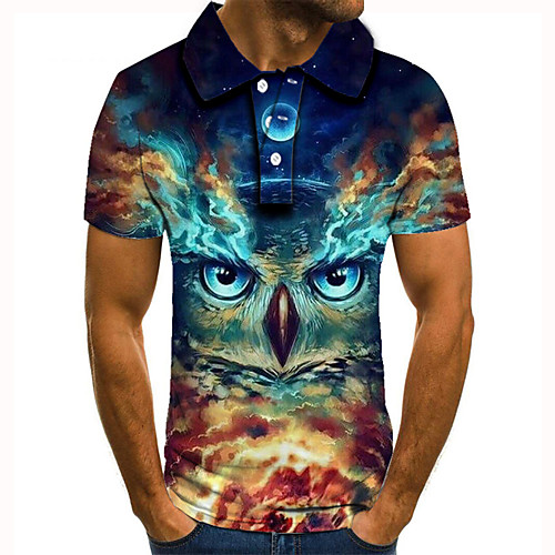 Men's Golf Shirt 3D Print Graphic Prints Owl Animal Button-Down Short Sleeve Street Tops Casual Fashion Cool Blue / Sports
Men's Golf Shirt 3D Print Graphic Prints Owl Animal Button-Down Short Sleeve Street Tops Casual Fashion Cool Blue / Sports