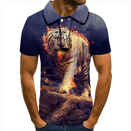 Men's Golf Shirt 3D Print Graphic Prints Tiger Animal Button-Down Short Sleeve Street Tops Casual Fashion Cool Blue / Sports
Men's Golf Shirt 3D Print Graphic Prints Tiger Animal Button-Down Short Sleeve Street Tops Casual Fashion Cool Blue / Sports