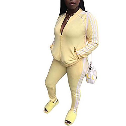 wearfun women two piece suits jacket and pants tracksuits outfits jogging suit light yellow
wearfun women two piece suits jacket and pants tracksuits outfits jogging suit light yellow