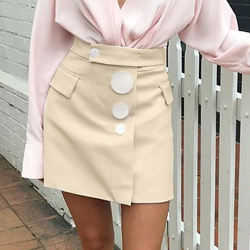 Women's Office / Career Date Streetwear Sophisticated Skirts Solid Colored Split Beige
Women's Office / Career Date Streetwear Sophisticated Skirts Solid Colored Split Beige