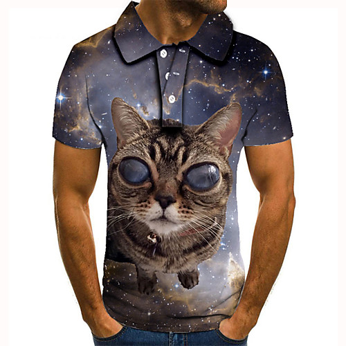 Men's Golf Shirt Tennis Shirt 3D Print Cat Animal Button-Down Short Sleeve Street Tops Casual Fashion Cool Blue / Sports
Men's Golf Shirt Tennis Shirt 3D Print Cat Animal Button-Down Short Sleeve Street Tops Casual Fashion Cool Blue / Sports