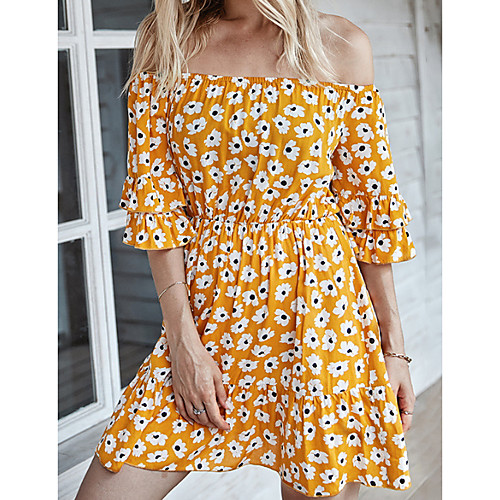 Women's A Line Dress Short Mini Dress Blue Yellow Long Sleeve Floral Print Summer Off Shoulder Casual 2021 S M L XL
Women's A Line Dress Short Mini Dress Blue Yellow Long Sleeve Floral Print Summer Off Shoulder Casual 2021 S M L XL