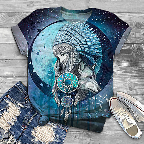 Women's Plus Size Tops T shirt Graphic Portrait Print Short Sleeve Crewneck Basic Blue Big Size XL XXL 3XL 4XL 5XL / Holiday
Women's Plus Size Tops T shirt Graphic Portrait Print Short Sleeve Crewneck Basic Blue Big Size XL XXL 3XL 4XL 5XL / Holiday