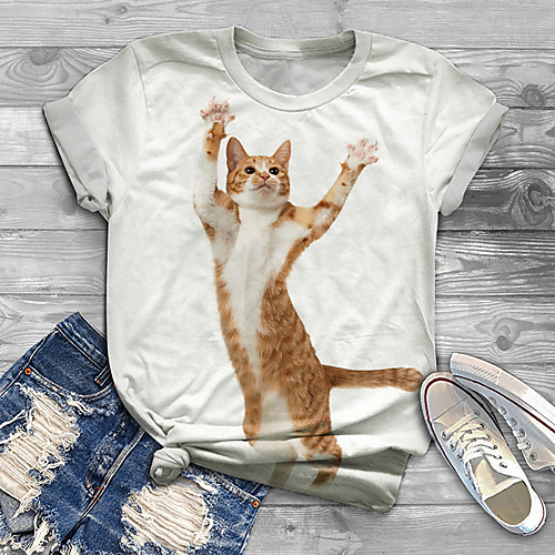 Women's Plus Size Tops T shirt Cat Graphic Animal Print Short Sleeve Crewneck Basic White Big Size XL XXL 3XL 4XL 5XL / Holiday
Women's Plus Size Tops T shirt Cat Graphic Animal Print Short Sleeve Crewneck Basic White Big Size XL XXL 3XL 4XL 5XL / Holiday