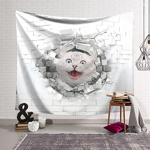 Wall Tapestry Art Decor Blanket Curtain Hanging Home Bedroom Living Room Decoration Polyester White Cat Breaks a Brick
Wall Tapestry Art Decor Blanket Curtain Hanging Home Bedroom Living Room Decoration Polyester White Cat Breaks a Brick
