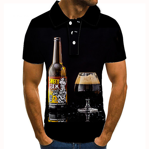 Men's Golf Shirt Tennis Shirt 3D Print Wine bottle Button-Down Short Sleeve Street Tops Casual Fashion Cool Black / Sports
Men's Golf Shirt Tennis Shirt 3D Print Wine bottle Button-Down Short Sleeve Street Tops Casual Fashion Cool Black / Sports