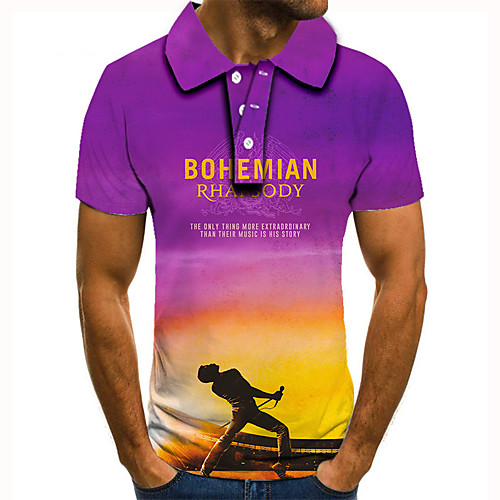 Men's Golf Shirt Tennis Shirt 3D Print Human Letter Button-Down Short Sleeve Street Tops Casual Fashion Cool Purple / Sports
Men's Golf Shirt Tennis Shirt 3D Print Human Letter Button-Down Short Sleeve Street Tops Casual Fashion Cool Purple / Sports