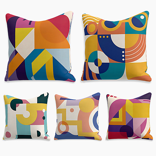 Double Side 5PC Faux Linen Soft Decorative Square Pillowcase for Sofa Bedroom 45 x 45 cm (18 x 18 Inch) Superior Quality Print Geometric Pattern for Patio Garden Farmhouse Bench Couch
Double Side 5PC Faux Linen Soft Decorative Square Pillowcase for Sofa Bedroom 45 x 45 cm (18 x 18 Inch) Superior Quality Print Geometric Pattern for Patio Garden Farmhouse Bench Couch
