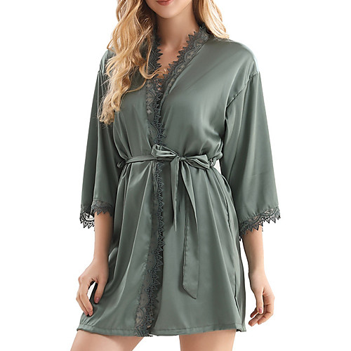 Women's Ultra Sexy Robes Pajamas Lace Solid Colored Polyester Casual Deep V Daily Wear Home Belt Included
Women's Ultra Sexy Robes Pajamas Lace Solid Colored Polyester Casual Deep V Daily Wear Home Belt Included