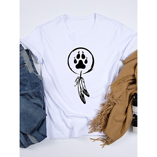 Women's T shirt Graphic Print Round Neck Tops 100% Cotton Basic Basic Top White Black Purple
Women's T shirt Graphic Print Round Neck Tops 100% Cotton Basic Basic Top White Black Purple