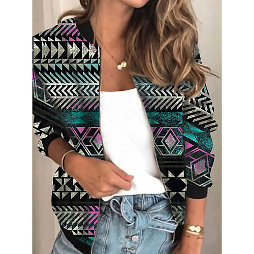 Women's Jacket Daily Fall Spring Regular Coat Regular Fit Casual Jacket Long Sleeve Geometric Print Rainbow
Women's Jacket Daily Fall Spring Regular Coat Regular Fit Casual Jacket Long Sleeve Geometric Print Rainbow