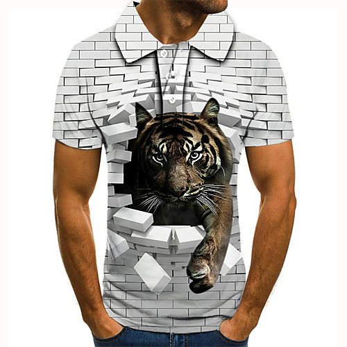 Men's Golf Shirt 3D Print Geometry Tiger Button-Down Short Sleeve Street Tops Casual Fashion Cool White / Sports
Men's Golf Shirt 3D Print Geometry Tiger Button-Down Short Sleeve Street Tops Casual Fashion Cool White / Sports