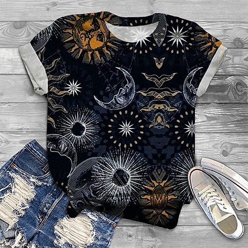 Women's Plus Size Tops T shirt Graphic Moon Print Short Sleeve Crewneck Basic Black Big Size XL XXL 3XL 4XL 5XL / Holiday
Women's Plus Size Tops T shirt Graphic Moon Print Short Sleeve Crewneck Basic Black Big Size XL XXL 3XL 4XL 5XL / Holiday