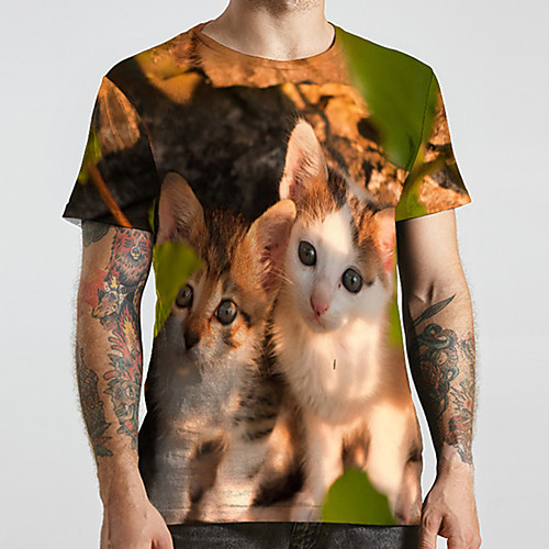 Men's Unisex Tee T shirt 3D Print Cat Graphic Prints Animal Plus Size Print Short Sleeve Casual Tops Fashion Designer Big and Tall Green
Men's Unisex Tee T shirt 3D Print Cat Graphic Prints Animal Plus Size Print Short Sleeve Casual Tops Fashion Designer Big and Tall Green