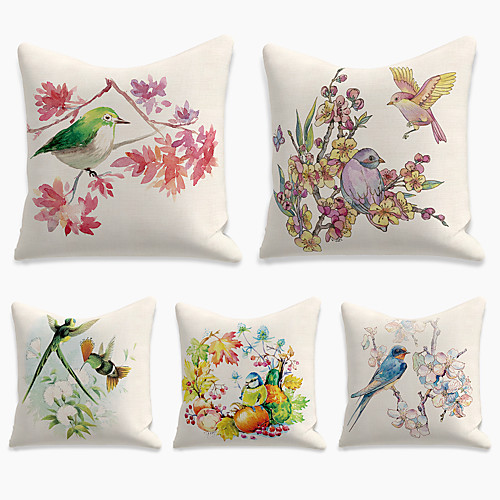 Cushion Cover 5PC Faux Linen Soft Decorative Square Throw Pillow Cover Cushion Case Pillowcase for Sofa Bedroom 45 x 45 cm (18 x 18 Inch) Superior Quality Machine Washable Double Side Print Bird
Cushion Cover 5PC Faux Linen Soft Decorative Square Throw Pillow Cover Cushion Case Pillowcase for Sofa Bedroom 45 x 45 cm (18 x 18 Inch) Superior Quality Machine Washable Double Side Print Bird