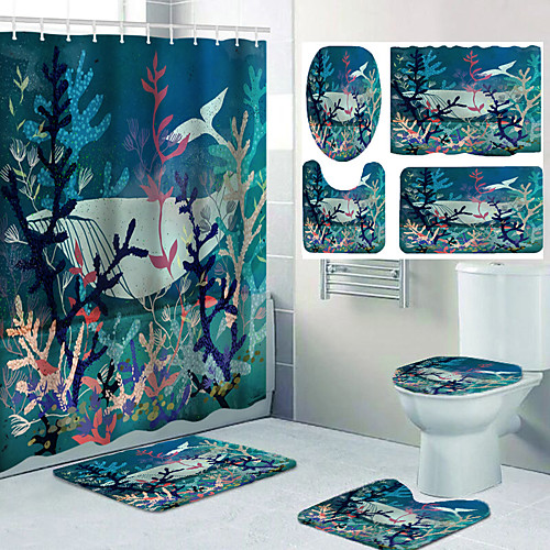 Four-piece Set of Waterproof Shower Curtain and Hook Cushion for Bathroom Casual Decoration
Four-piece Set of Waterproof Shower Curtain and Hook Cushion for Bathroom Casual Decoration