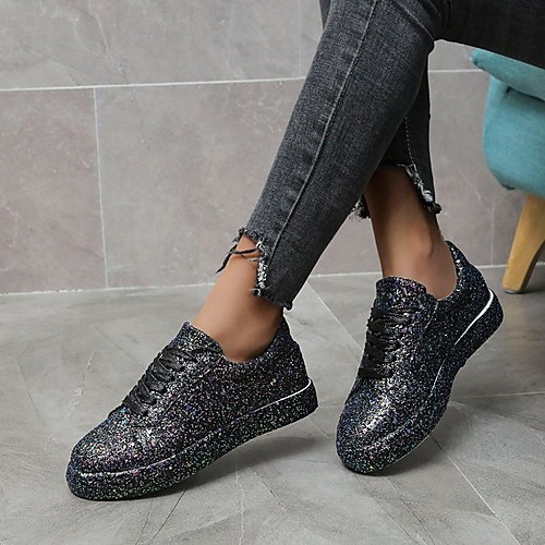Women's Sneakers Fantasy Shoes Sparkling Shoes Flat Heel Closed Toe Rubber Sequin Solid Colored Black Blue Pink
Women's Sneakers Fantasy Shoes Sparkling Shoes Flat Heel Closed Toe Rubber Sequin Solid Colored Black Blue Pink