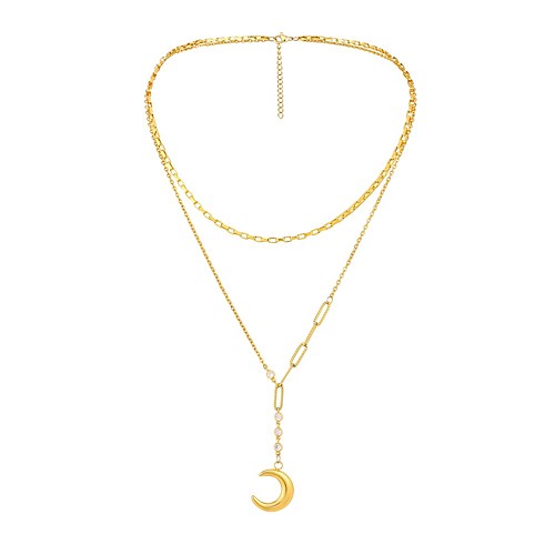 titanium steel moon pendant stainless steel gold-plated multi-layer necklace double-layer female necklace
titanium steel moon pendant stainless steel gold-plated multi-layer necklace double-layer female necklace