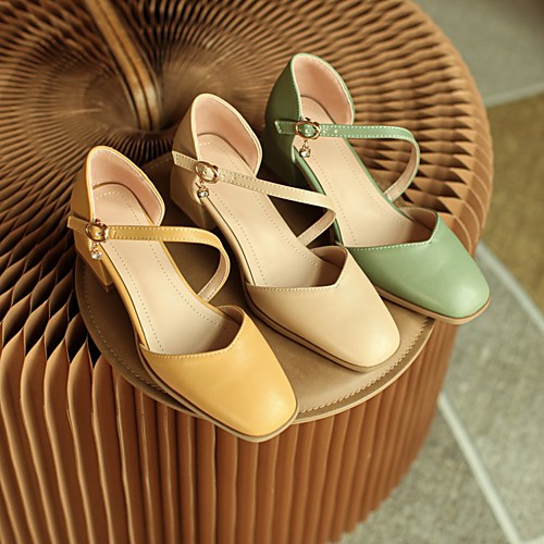 Women's Heels Cuban Heel Square Toe Wedding Pumps Faux Leather Solid Colored Almond Yellow Green
Women's Heels Cuban Heel Square Toe Wedding Pumps Faux Leather Solid Colored Almond Yellow Green