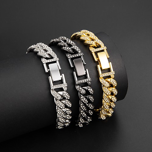 Bracelet Cuban Link Wave Trendy Alloy Bracelet Jewelry Silver / Gold / Black For Gift
Bracelet Cuban Link Wave Trendy Alloy Bracelet Jewelry Silver / Gold / Black For Gift