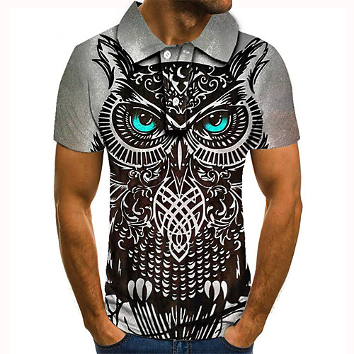 Men's Golf Shirt 3D Print Graphic Prints Owl Animal Button-Down Short Sleeve Street Tops Casual Fashion Cool Gray / Sports
Men's Golf Shirt 3D Print Graphic Prints Owl Animal Button-Down Short Sleeve Street Tops Casual Fashion Cool Gray / Sports