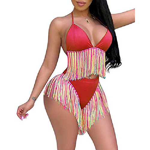 bonesun women push up bikini set, tassel halter bandage sexy two piece swimsuits red s
bonesun women push up bikini set, tassel halter bandage sexy two piece swimsuits red s