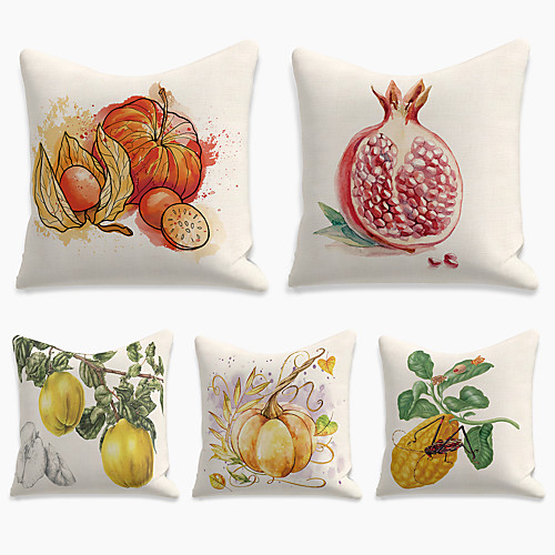 Cushion Cover 5PC Faux Linen Soft Square Throw Pillow Cover Cushion Case Pillowcase for Sofa Bedroom 45 x 45 cm (18 x 18 Inch) Superior Quality Machine Washable Double Side Print Summer Fruit
Cushion Cover 5PC Faux Linen Soft Square Throw Pillow Cover Cushion Case Pillowcase for Sofa Bedroom 45 x 45 cm (18 x 18 Inch) Superior Quality Machine Washable Double Side Print Summer Fruit