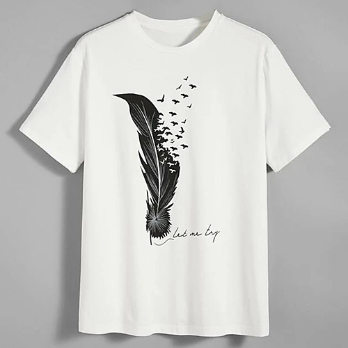 Men's Unisex Tee T shirt Hot Stamping Graphic Prints Bird Feather Plus Size Print Short Sleeve Casual Tops 100% Cotton Basic Designer Big and Tall White
Men's Unisex Tee T shirt Hot Stamping Graphic Prints Bird Feather Plus Size Print Short Sleeve Casual Tops 100% Cotton Basic Designer Big and Tall White